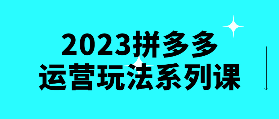 2023拼多多运营玩法系列课-滑稽小明